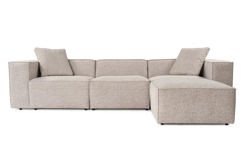 Kaolins Sofa med Sjeselong 3-seter - Mokka - Møbler - Sofaer - Sofaer med sjeselong - 3 seters sofa med divan