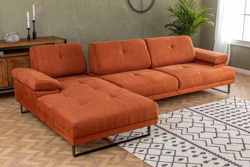 Kitimat Divansofa 3-seters - Oransje - Møbler - Sofaer - Sofaer med sjeselong - 3 seters sofa med divan