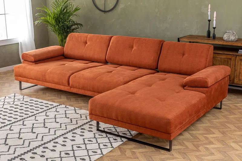 Kitimat Divansofa 3-seters - Oransje - Møbler - Sofaer - Sofaer med sjeselong - 3 seters sofa med divan