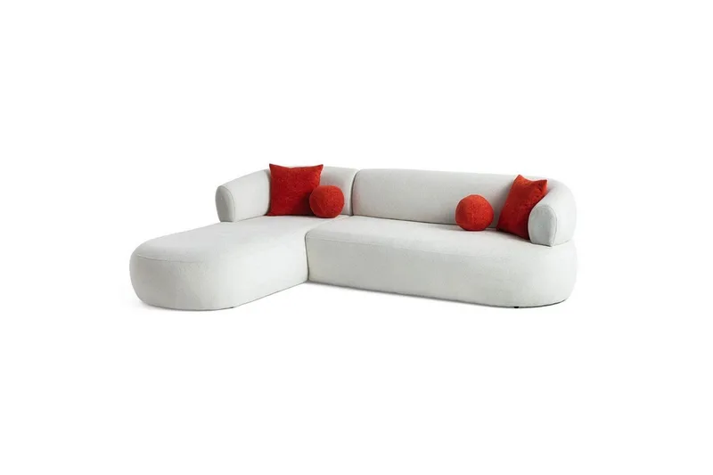 Kollumber Sofa med divan 3-seter - Hvit - Møbler - Sofaer - Sofaer med sjeselong - 3 seters sofa med divan