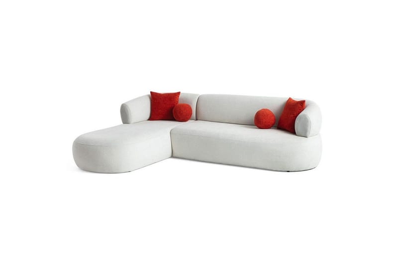 Kollumber Sofa med divan 3-seter - Hvit - Møbler - Sofaer - Sofaer med sjeselong - 3 seters sofa med divan