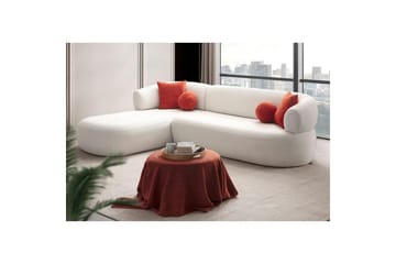 Kollumber Sofa med divan 3-seter - Hvit - Møbler - Sofaer - Sofaer med sjeselong - 3 seters sofa med divan