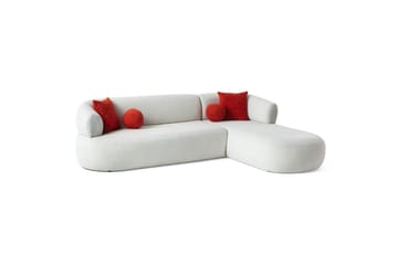 Kollumber Sofa med divan 3-seter - Hvit - Møbler - Sofaer - Sofaer med sjeselong - 3 seters sofa med divan