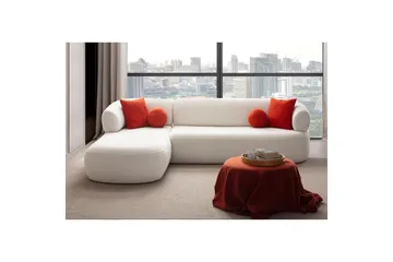 Kollumber Sofa med divan 3-seter - Hvit - Møbler - Sofaer - Sofaer med sjeselong - 3 seters sofa med divan