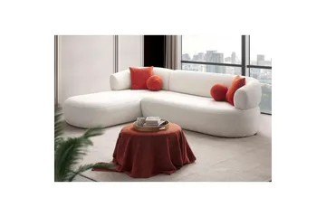 Kollumber Sofa med divan 3-seter - Hvit - Møbler - Sofaer - Sofaer med sjeselong - 3 seters sofa med divan