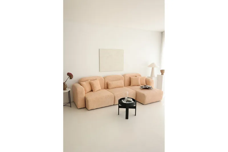 Kyrel Sofa med Divan 3-sits - Beige - Møbler - Sofaer - Sofaer med sjeselong - 3 seters sofa med divan