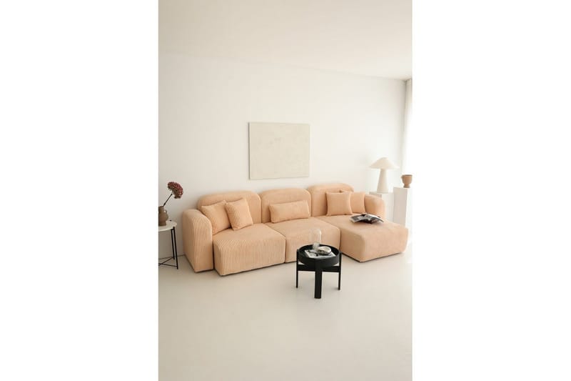 Kyrel Sofa med Divan 3-sits - Beige - Møbler - Sofaer - Sofaer med sjeselong - 3 seters sofa med divan