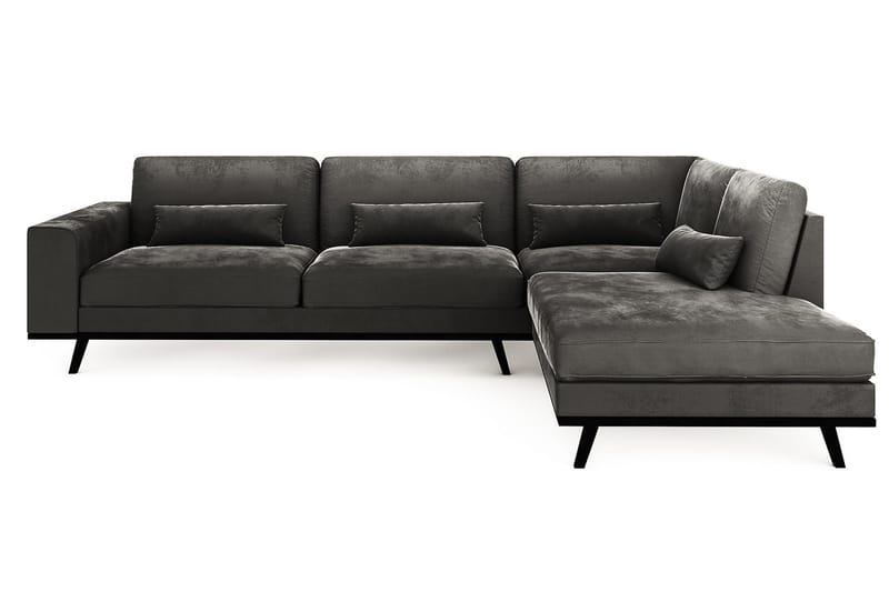 L-sofa Haga 2,5-seter Høyre - Mørkegrå - Sofaer med sjeselong