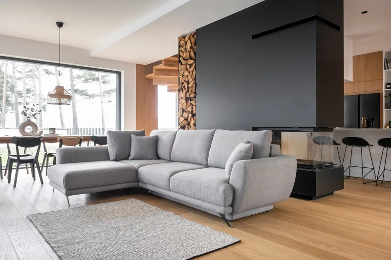 Larde sofa med Sjeselong Venstre - Lysegrå - Møbler - Sofaer - Sofaer med sjeselong