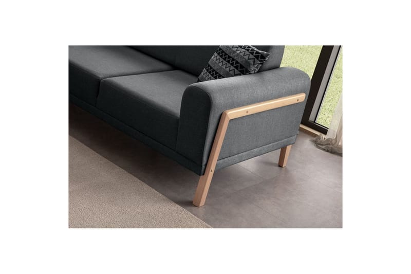 Latrona Sofa med divan 3-seter - Antrasitt - Møbler - Sofaer - Sofaer med sjeselong - 3 seters sofa med divan