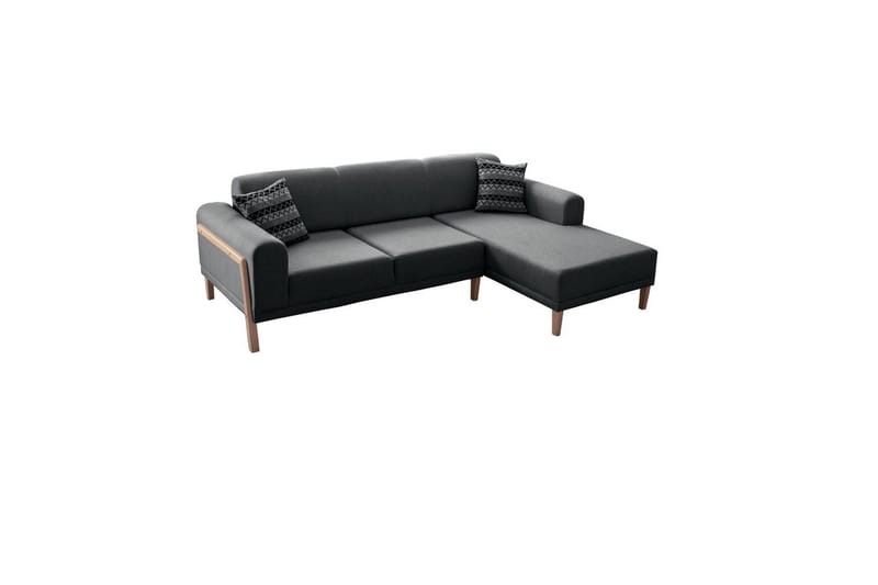 Latrona Sofa med divan 3-seter - Antrasitt - Møbler - Sofaer - Sofaer med sjeselong - 3 seters sofa med divan