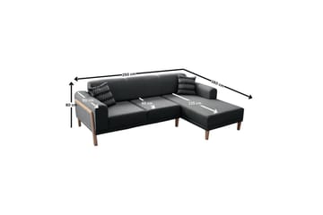 Latrona Sofa med divan 3-seter - Antrasitt - Møbler - Sofaer - Sofaer med sjeselong - 3 seters sofa med divan