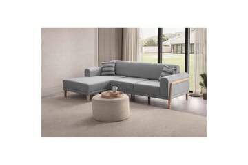 Latrona Sofa med divan 3-seter - Grå - Møbler - Sofaer - Sofaer med sjeselong - 3 seters sofa med divan