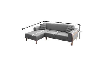 Latrona Sofa med divan 3-seter - Grå - Møbler - Sofaer - Sofaer med sjeselong - 3 seters sofa med divan