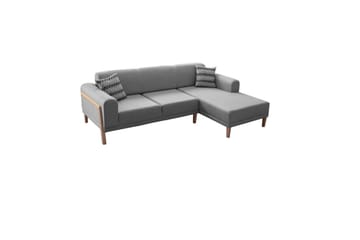 Latrona Sofa med divan 3-seter - Grå - Møbler - Sofaer - Sofaer med sjeselong - 3 seters sofa med divan