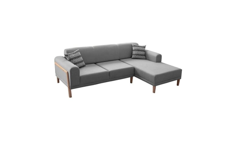 Latrona Sofa med divan 3-seter - Grå - Møbler - Sofaer - Sofaer med sjeselong - 3 seters sofa med divan