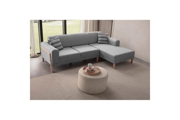 Latrona Sofa med divan 3-seter - Grå - Møbler - Sofaer - Sofaer med sjeselong - 3 seters sofa med divan