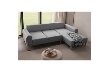 Latrona Sofa med divan 3-seter - Grå - Møbler - Sofaer - Sofaer med sjeselong - 3 seters sofa med divan