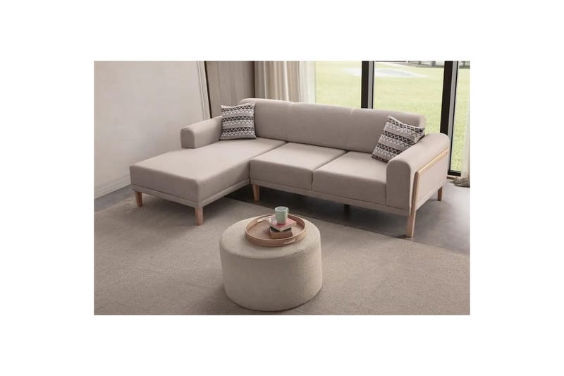 Latrona Sofa med divan 3-seter - Kremhvit - Møbler - Sofaer - Sofaer med sjeselong - 3 seters sofa med divan