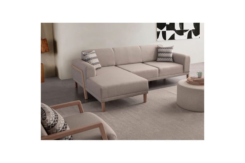 Latrona Sofa med divan 3-seter - Kremhvit - Møbler - Sofaer - Sofaer med sjeselong - 3 seters sofa med divan