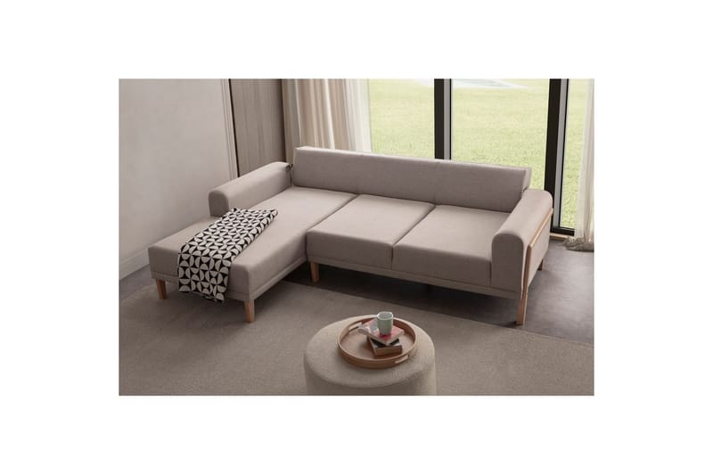 Latrona Sofa med divan 3-seter - Kremhvit - Møbler - Sofaer - Sofaer med sjeselong - 3 seters sofa med divan