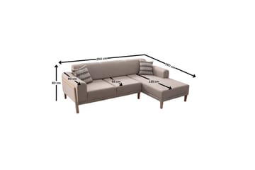 Latrona Sofa med divan 3-seter - Kremhvit - Møbler - Sofaer - Sofaer med sjeselong - 3 seters sofa med divan
