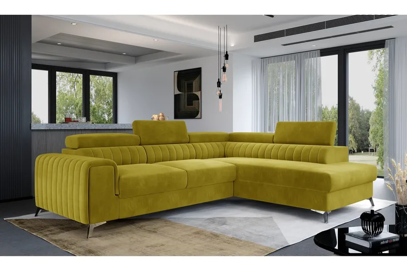 Laurece Sjeselongsofa Høyre - Gul - Møbler - Sofaer - Sofaer med sjeselong