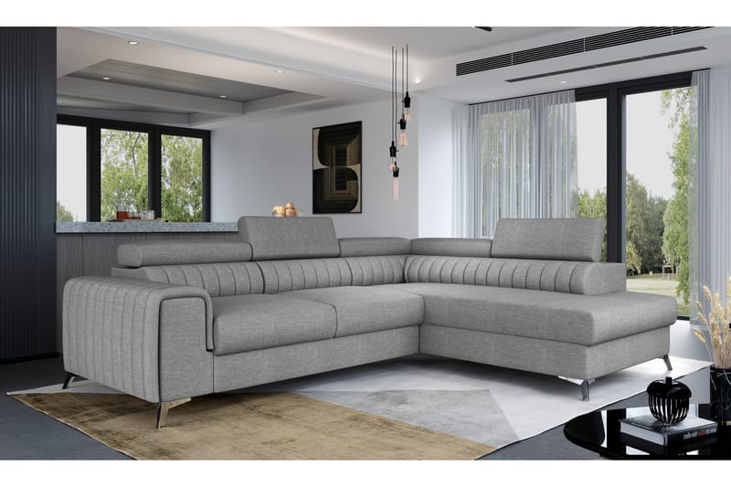 Laurece Sjeselongsofa Høyre - Lysegrå - Møbler - Sofaer - Sofaer med sjeselong