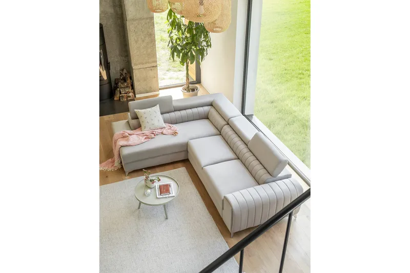 Laurece Sjeselongsofa Venstre - Beige - Møbler - Sofaer - Fløyelssofaer
