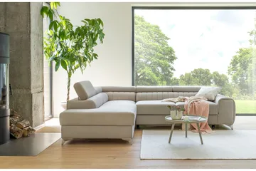 Laurece Sjeselongsofa Venstre - Beige - Møbler - Sofaer - Fløyelssofaer