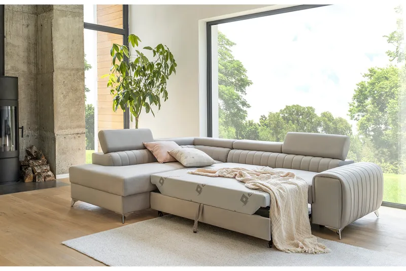 Laurece Sjeselongsofa Venstre - Beige - Møbler - Sofaer - Fløyelssofaer