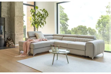 Laurece Sjeselongsofa Venstre - Beige - Møbler - Sofaer - Fløyelssofaer