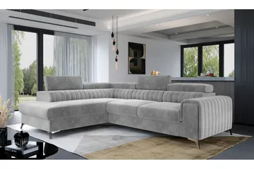 Laurece Sjeselongsofa Venstre - Lysegrå - Møbler - Sofaer - Sofaer med sjeselong - 4 seters sofa med divan