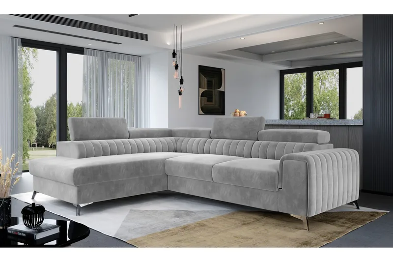 Laurece Sjeselongsofa Venstre - Lysegrå - Møbler - Sofaer - Sofaer med sjeselong - 4 seters sofa med divan