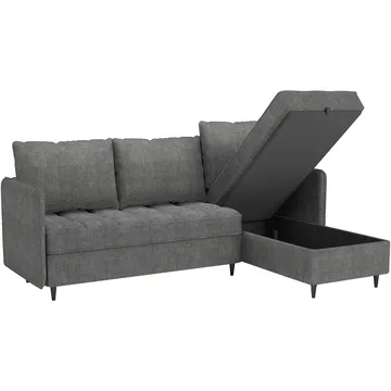 Lindhus Sofa med Divan 3-seter - Grå - Møbler - Sofaer - Sofaer med sjeselong - 3 seters sofa med divan