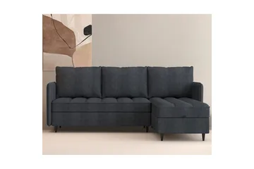 Lindhus Sofa med Divan 3-seter - Grå - Møbler - Sofaer - Sofaer med sjeselong - 3 seters sofa med divan