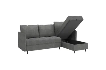 Lindhus Sofa med Divan 3-seter - Grå - Møbler - Sofaer - Sofaer med sjeselong - 3 seters sofa med divan