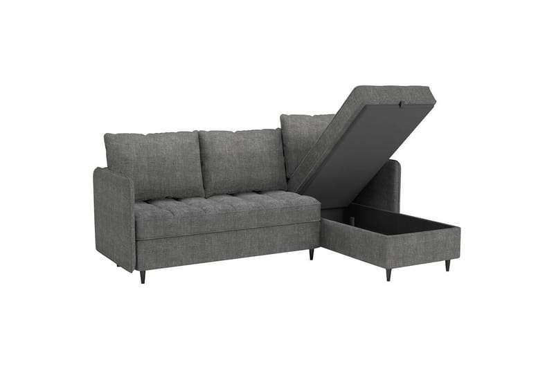 Lindhus Sofa med Divan 3-seter - Grå - Møbler - Sofaer - Sofaer med sjeselong - 3 seters sofa med divan