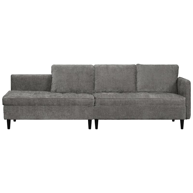 Lindhus Sofa med Divan 3-seter - Grå - Møbler - Sofaer - Sofaer med sjeselong - 3 seters sofa med divan