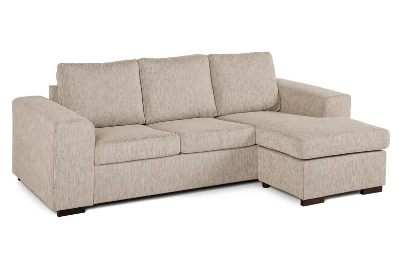 Link 3-seters Vendbar L-formet Divansofa i Stoff - Beige - Møbler - Sofaer - Sofaer med sjeselong - 3 seters sofa med divan