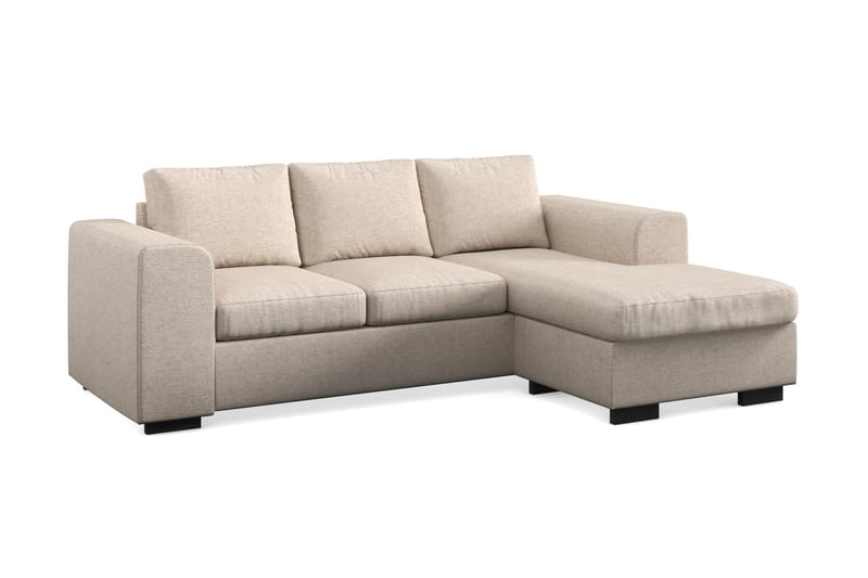 Link 3-seters Vendbar L-formet Divansofa i Stoff - Beige - Møbler - Sofaer - Sofaer med sjeselong - 3 seters sofa med divan