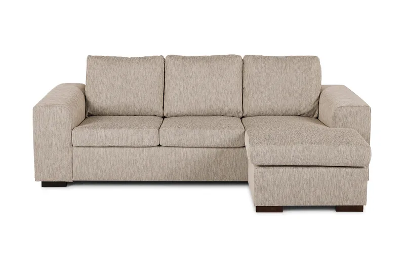 Link 3-seters Vendbar L-formet Divansofa i Stoff, Beige
