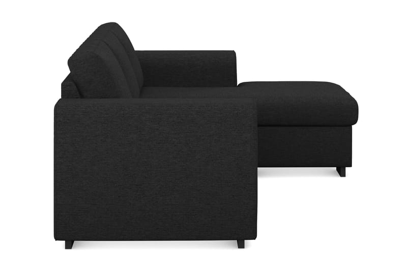 Link 3-seters Vendbar L-formet Divansofa i Stoff - Svart - Møbler - Sofaer - Sofaer med sjeselong - 3 seters sofa med divan