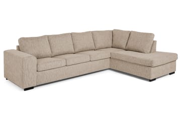 Link 4-seters Høyrevendt L-formet Large Sjeselongsofa i Stoff - Beige - Møbler - Sofaer - Sofaer med sjeselong - 4 seters sofa med divan