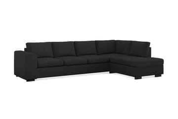 Link 4-seters Høyrevendt L-formet Large Sjeselongsofa i Stoff - Svart - Møbler - Sofaer - Sofaer med sjeselong