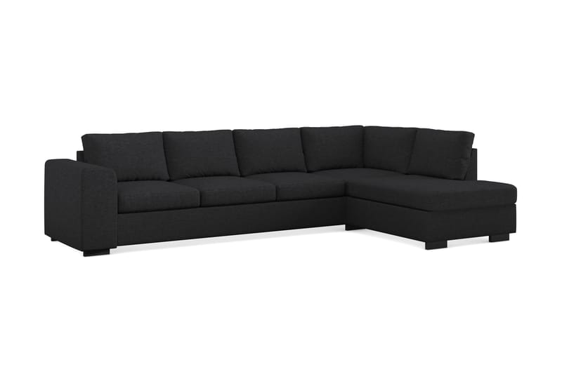 Link 4-seters Høyrevendt L-formet Large Sjeselongsofa i Stoff - Svart - Møbler - Sofaer - Sofaer med sjeselong