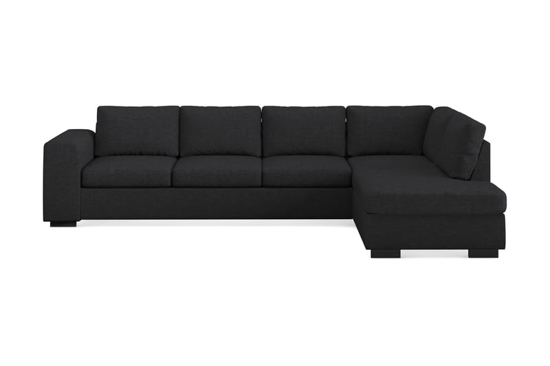 Link 4-seters Høyrevendt L-formet Large Sjeselongsofa i Stoff - Svart - Møbler - Sofaer - Sofaer med sjeselong