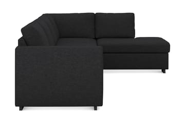 Link 4-seters Høyrevendt L-formet Large Sjeselongsofa i Stoff - Svart - Møbler - Sofaer - Sofaer med sjeselong