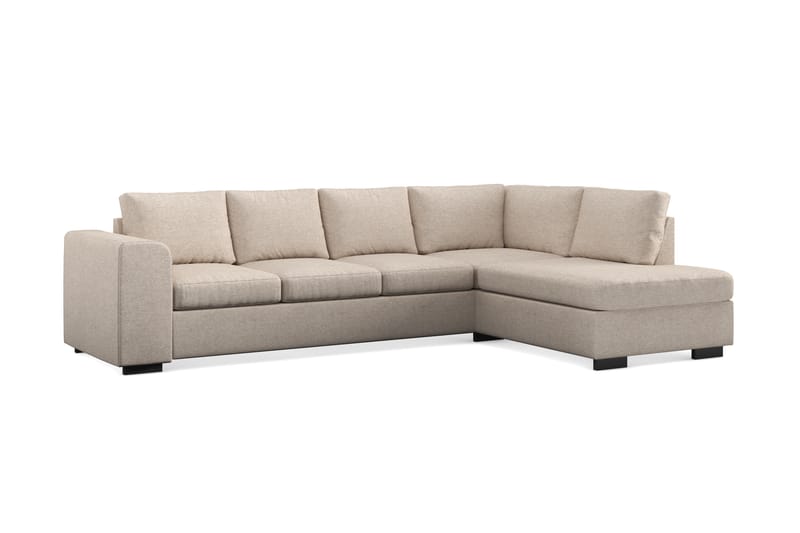 Link 4-seters Høyrevendt L-formet Sjeselongsofa i Stoff - Beige - Møbler - Sofaer - Sofaer med sjeselong