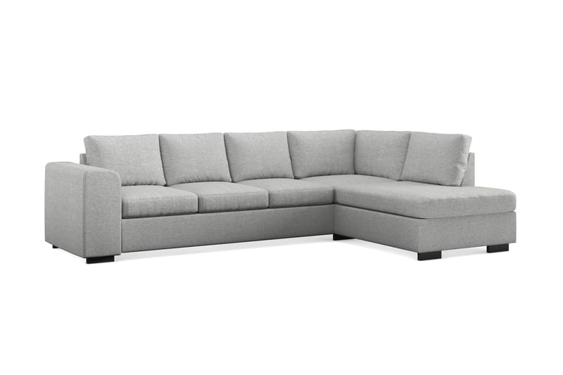 Link 4-seters Høyrevendt L-formet Sjeselongsofa i Stoff - Lys grå - Møbler - Sofaer - Sofaer med sjeselong - 4 seters sofa med divan